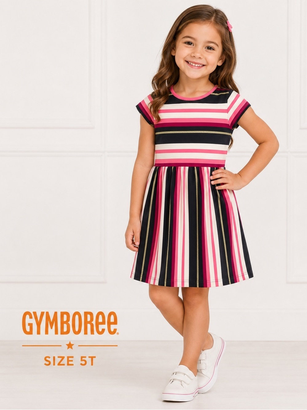 GYMBOREE short sleeve striped casual girls dress/size 5T